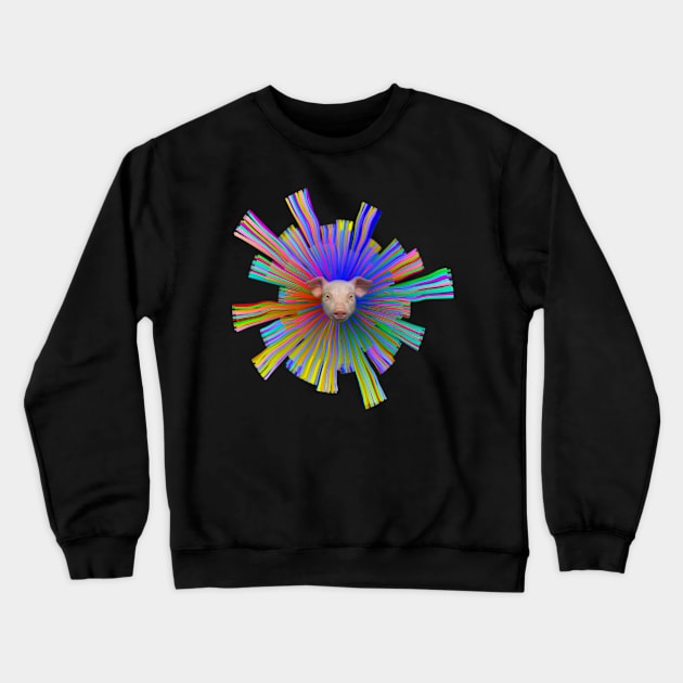 Psychedelic Pig Crewneck Sweatshirt by Manatee Max